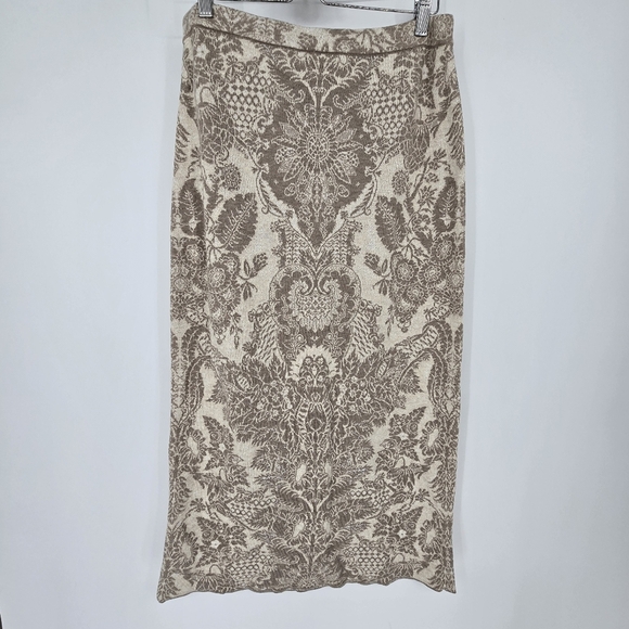 Peruvian connection beige grey vintage design pima cotton skirt Medium - Picture 2 of 5